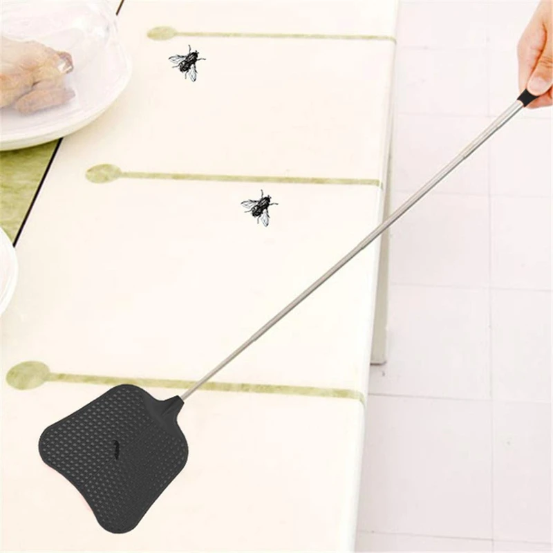 Mosquito and Fly Killing Plastic Fly Swatter Retractable Stainless Steel Rod Suitable for Indoor and Outdoor Use 2 Pack fly swatter