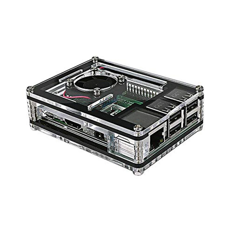 Raspberry Pi 3 Модель B+ 9 Слои Акрил чехол Shell Box Дело с охлаждающим вентилятором, Raspberry Pi радиаторы, совместимый с Raspberry Pi 2b/3b/3b