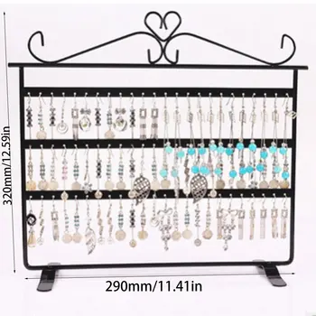 72 Holes Dangle Earrings Ear Studs Display Holder Stand Showcase Metal Jewelry Organizer Rack Flat Earring Holder Packaging Girl 5