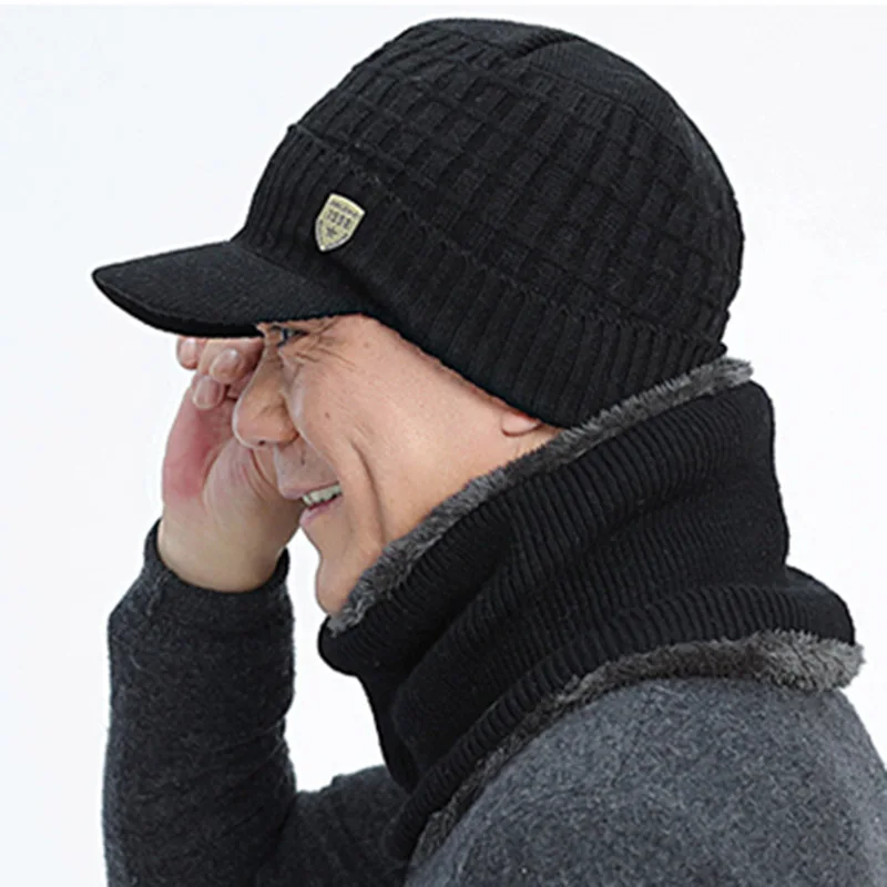 RUHAO зимняя шапка Skullies Beanies шапки зимние шапки для мужчин женский шерстяной шарф головные уборы, Балаклава маска Knitted шапка вязаная