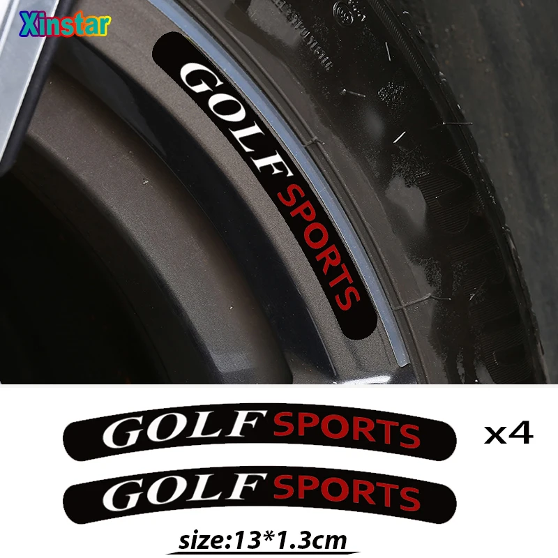 

4pcs car rim sticker For volkswagen VW Golf 6 7 MK3 MK4 MK5 MK6 MK7 TDI R20 R32 B5 B6 B7 GTI Polo CC