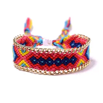 

12 Pieces Woven Friendship Bracelets Handmade Bracelets Adjustable Bracelets 090B