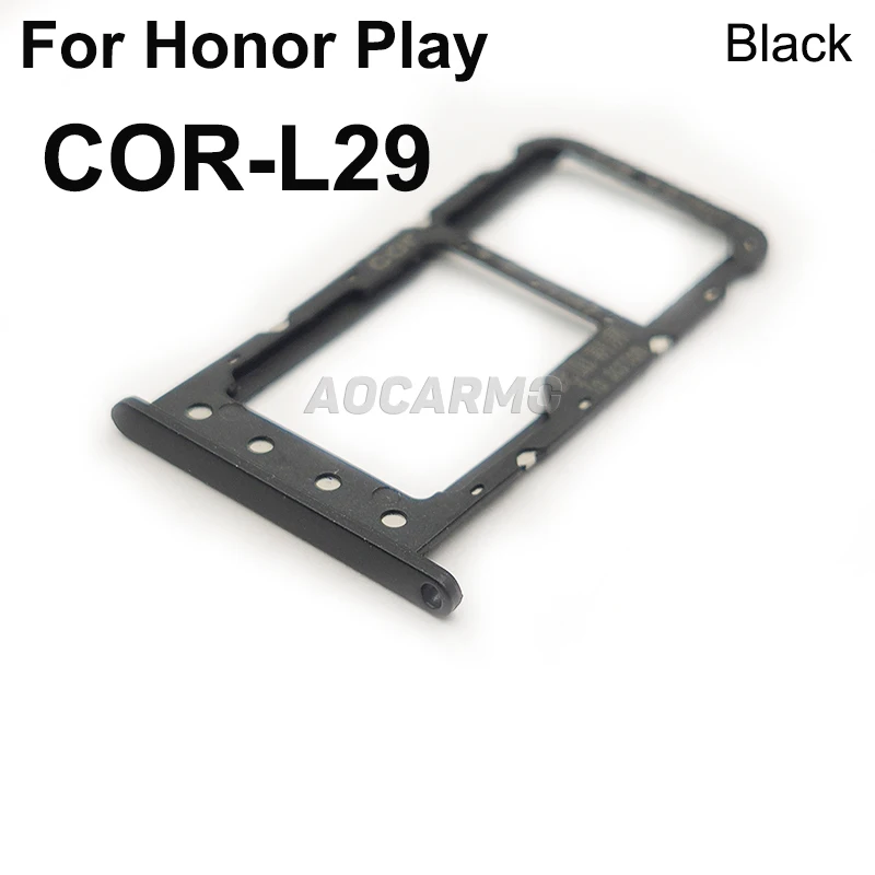 Aocarmo For Huawei Honor Play COR-L29 SD MicroSD Holder Nano Sim Card Tray Slot Replacement Part