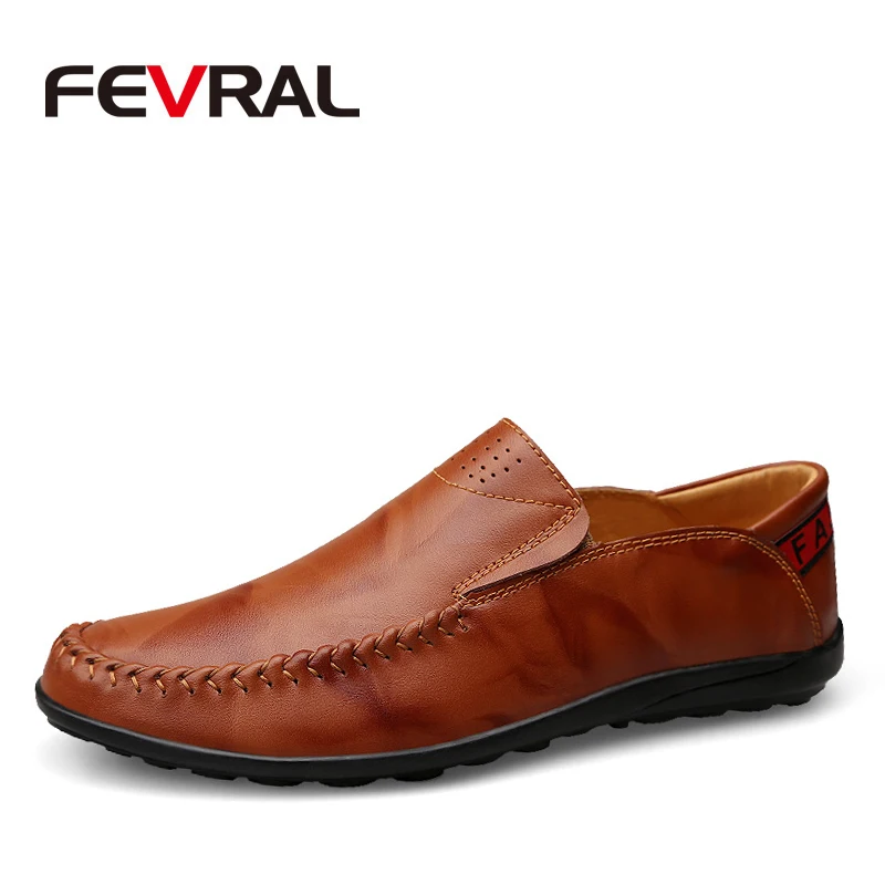 FEVRAL 2021 новый удобный большой размер 36 47 повседневная обувь Лоферы Мужская Обувь