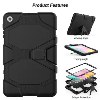 

Heavy duty silicone case for samsung galaxy tab a 10.1 2019 T510/T515 shockproof cover with removable kickstand