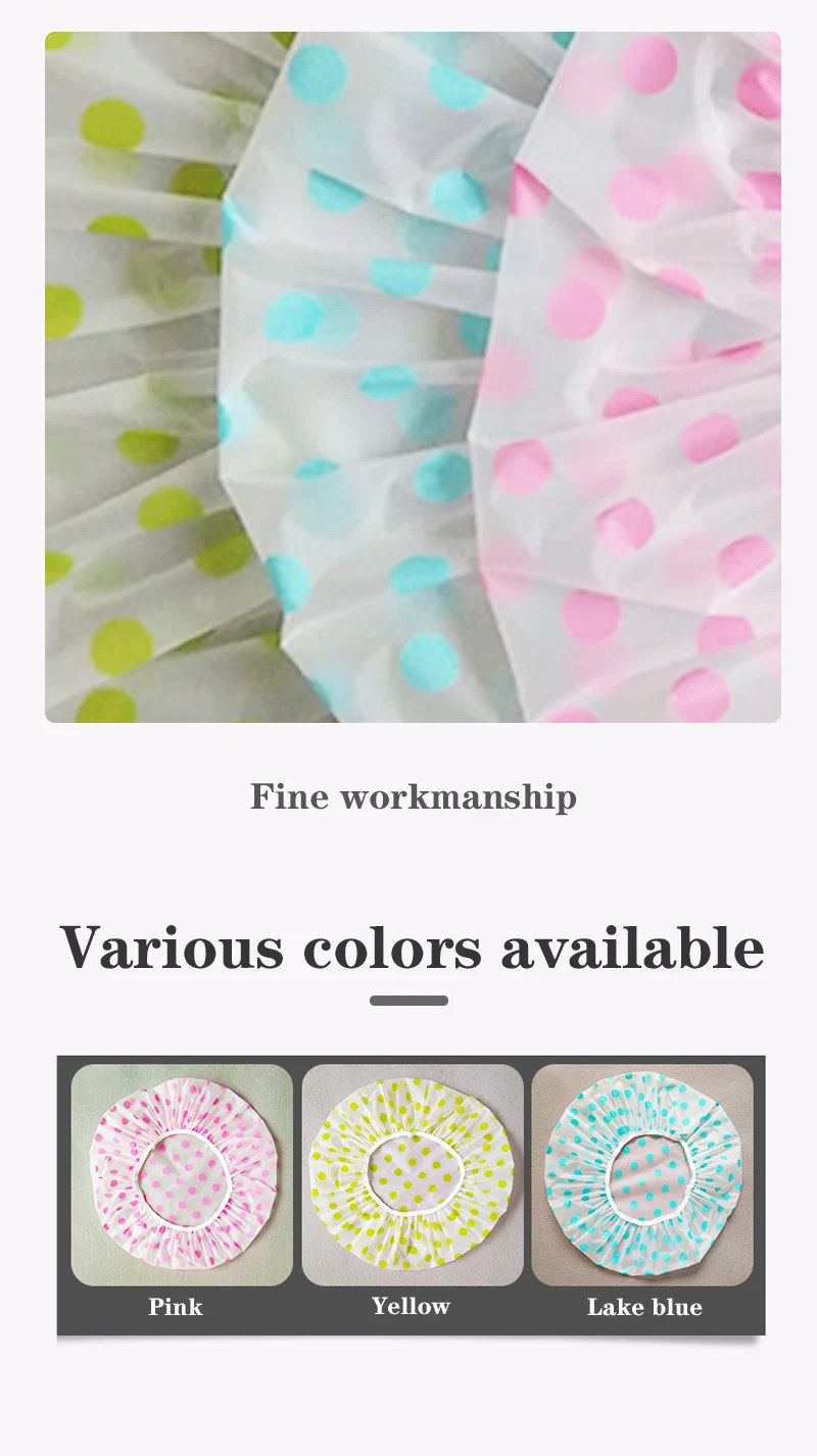 Shower cap waterproof high quality elastic 1PC female shower cap dot