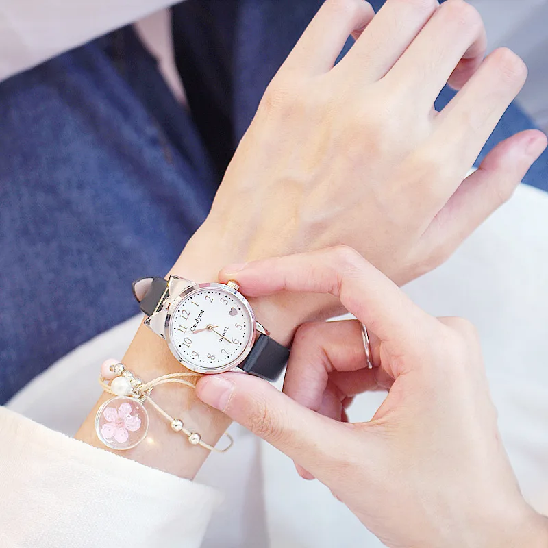 Женские часы с браслетом набор звездное небо дамский браслет повседневные часы, кожа кварцевые наручные часы Часы Relogio Feminino - Цвет: without bracelet