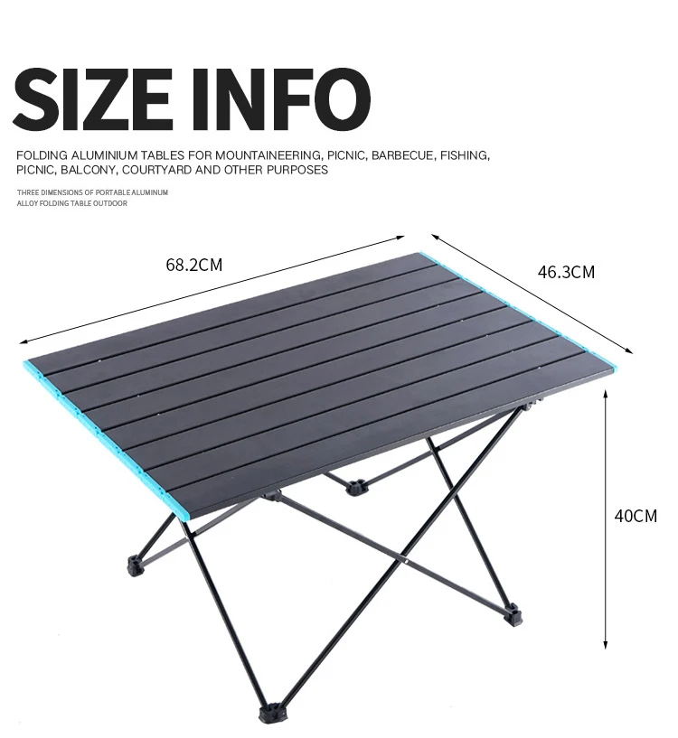 Открытый скалолазание кемпинг стол мини алюминиевый складной стол для барбекю, пикника легкий вес стол