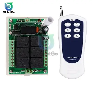 

DC 12V 6 Channel Relay Module Wireless RF Remote Control Switch 6 Button Transmitter + 6CH Receiver Board