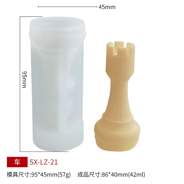 Chess Candle Silicone Mold DIY Chess 6 Piece Set Aromatherapy Candle Creative Ornaments Resin Molds Candle Making Kit LZ-21