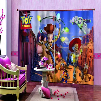 

Modern Style Anime Cartoon Curtains For Children's room Bedroom Blackout Window Drapes Indoor Decor Sets 2 Panels With Hooks