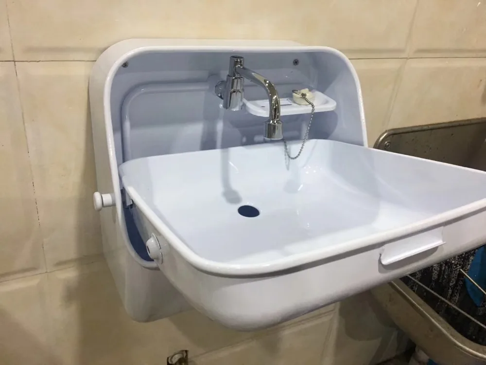 Нержавеющая Сталь белая окрашенная складная раковина с холодной водой кран кэмпер Караван Лодка 370*390*180/375 мм GR-595