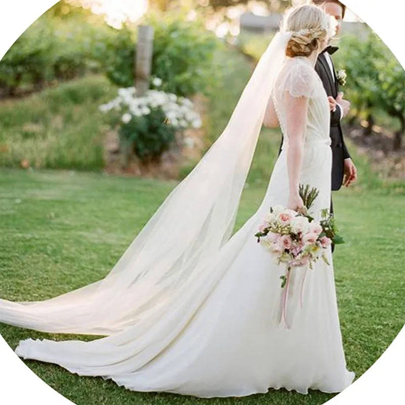 1.5/3m Wedding Veil Sequin Cathedral Soft Bridal Veil Marriage Accessory Elegant 