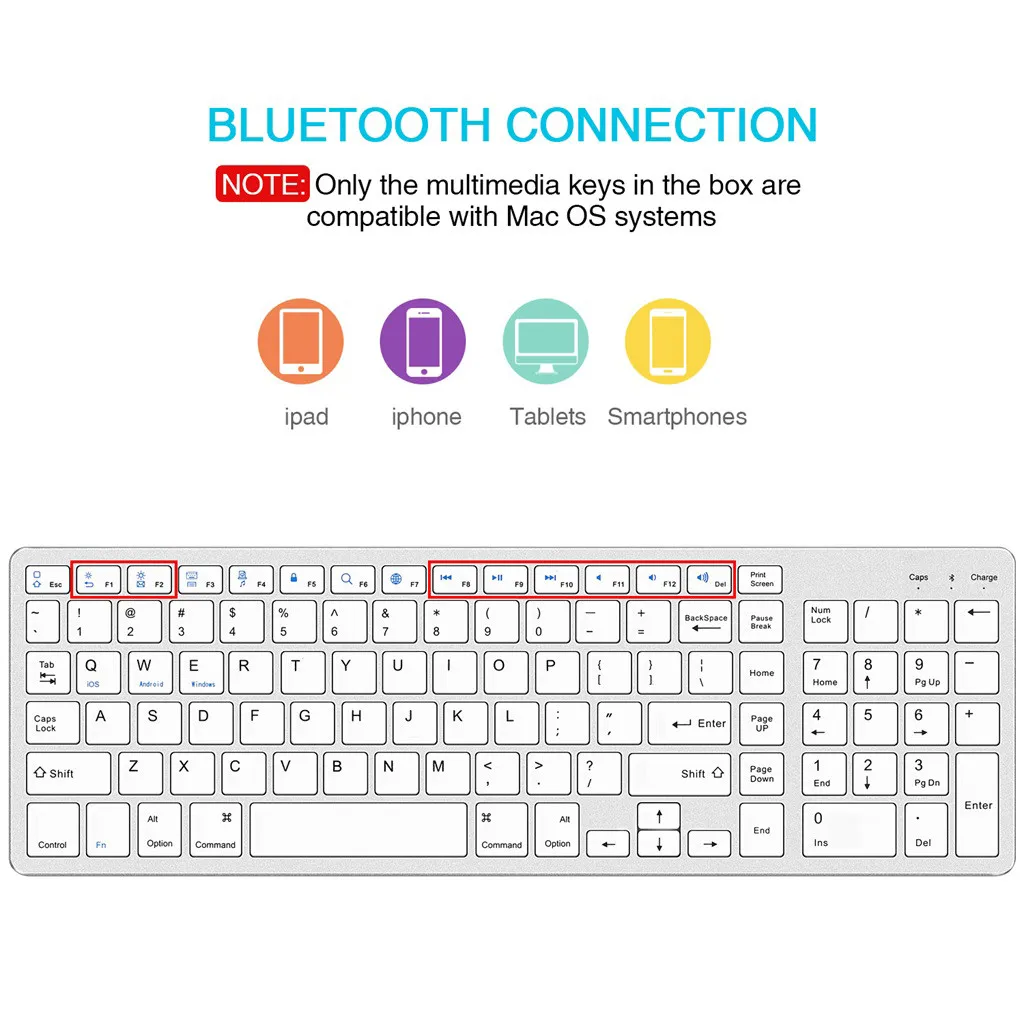 Bluetooth Keyboard wireless for mac keyboard rechargeable for IOS/Android/Window Portable teclado bluetooth for Pc Computer
