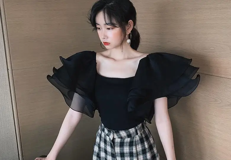 Футболка WHITNEY WANG 2020 летняя модная уличная одежда вязаная футболка с рукавом
