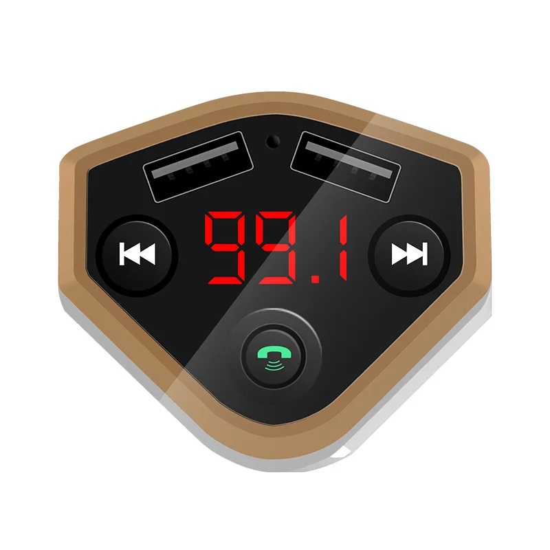 Golden Прикуриватель навигация fm-передатчик Автомобильный MP3-плеер Bluetooth hands-free приемник Двойной usb быстрая зарядка автомобильные принадлежности - Формат цифровых медиаданных: Golden