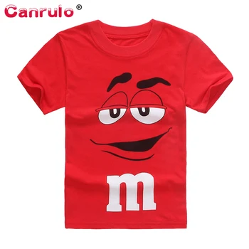 

2020 Kids Boys Cartoon Chocolate Little Men Letter M Cotton T-Shirt Summer Short Sleeve Tee Shirt Children