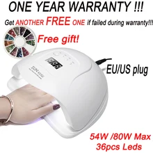 1 год гарантии УФ; светодиоды; ногти сушильная лампа 54 Вт/машинка для стрижки 48 Вт лампа для ногтей для отверждения ногтей гелем лампа для сушки гель Лаки снимает Гель-лак сушилки
