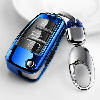 

Soft TPU Car Key Cover Keychain Key Protector Case Folding Shell For Audi Q3 A3 Q2L A1 S3R8 TT Q7 A6L Decoration Accessories
