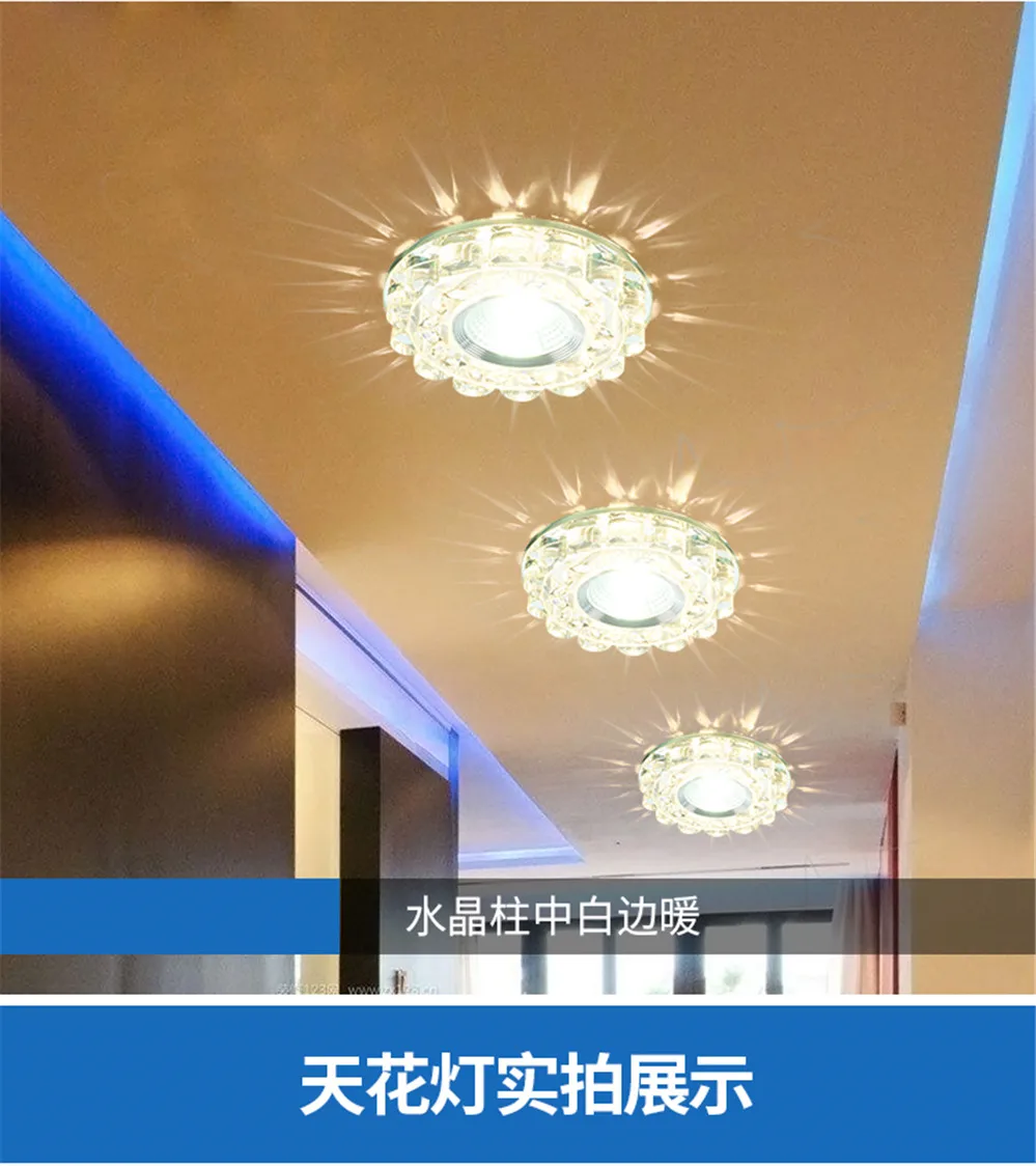 ceiling spotlights Modern Glass Crystal Garland Led Indoor Downlight for Living Room Kitchen restaurant Ceilings colorful Lighting Bull'S Eye Lamp ceiling light fixture