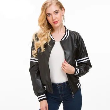 

Faux Leather Coats Women Fashion Slim PU Jackets Women Elegant Pockets Zipper Slim Short Coats Female Ladies Plus Size