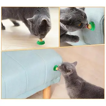 

Healthy Cat Snacks Catnip Sugar Candy Licking Solid Nutrition Gel Energy Ball Toys for Cats Kittens Increase Drinking Water Help