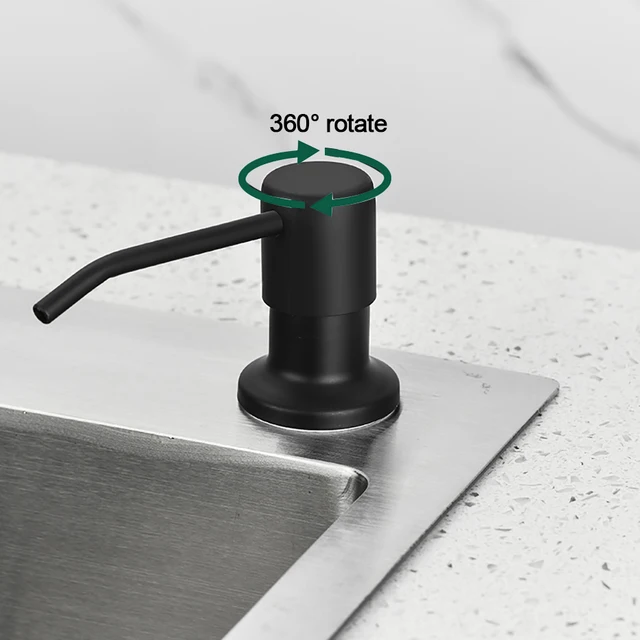 Kitchen Sink Soap Dispenser Built-in Design 300ML Liquid Soap Bottle with Stainless Steel Head Hand Press Dispenser Bottle 5
