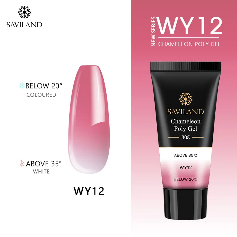 WY12 SAVILAND 30 мл цветной полигель неоновый термальный 58 цветов Быстрый строительный полигель УФ твердый строительный полигель лак для ногтей для дизайна ногтей - Цвет: WY12