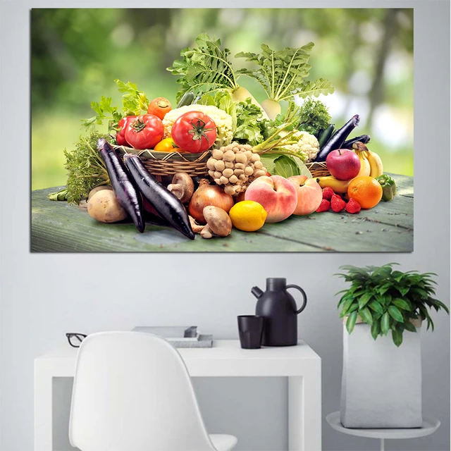 Tema della cucina Poster da parete e stampe frutta e verdura dipinti su  tela su tela sulla parete quadri artistici su tela decorazione - AliExpress