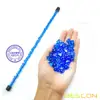 Bescon 49pcs Gem Blue Mini Polyhedral Dice Set in Long Tube, Sapphire Mini DND RPG Dice 7X7pcs, Long Stick Set 2