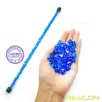 Bescon 49pcs Gem Blue Mini Polyhedral Dice Set in Long Tube, Sapphire Mini DND RPG Dice 7X7pcs, Long Stick Set 2