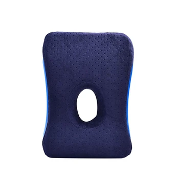 

Nap Sleeping Face Pillow, Memory Foam Slow Rebound Pillow Sleeper Back Support, Hollow Design, Removable Washable Velvet Cover B