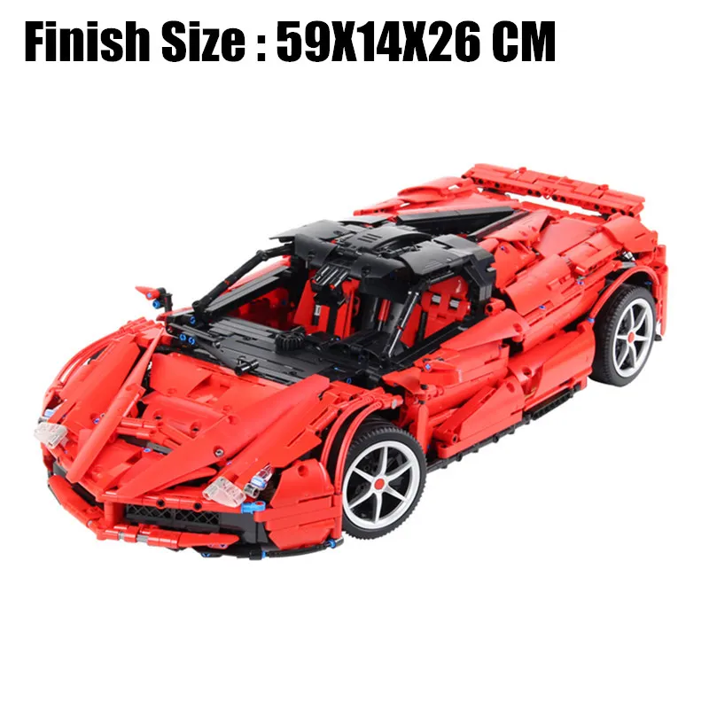 MOC Super Ferraried RED Racers гоночный спортивный автомобильный двигатель RC power function Technic строительные блоки наборы кирпичи подарок для детей игрушка