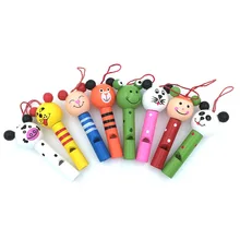 1 шт. деревянные игрушки мультипликационных животных свисток ключ Вешалка раннего образования музыкальный инструмент, игрушка для детей случайный цвет