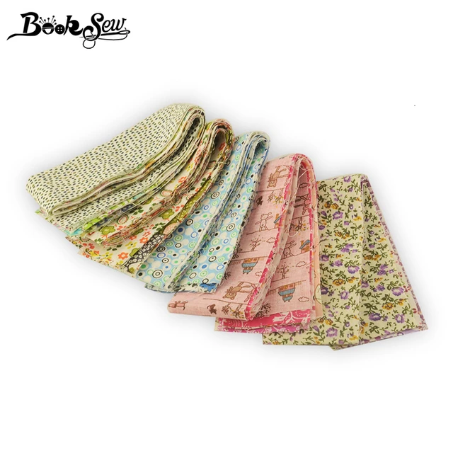 Booksew 5X50Cm Zselés Tekercs Csíkok Pamutszövet Nyomtatott Virágok 6-9 Db/Tétel Telas Diy Patchwork Kendő Foltok Varróanyag - Image 2