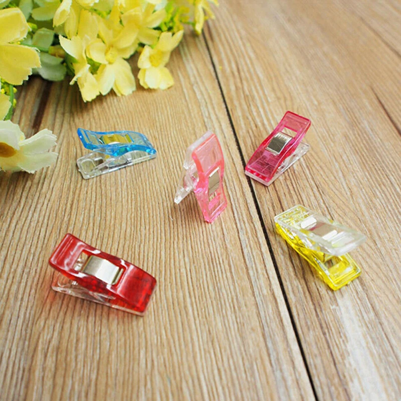 20pcs Sewing Accessories Knitting Clips Mixed Color Home Supply Plastic Quilter Holding Clips Plastic+Metal Quilt Binding