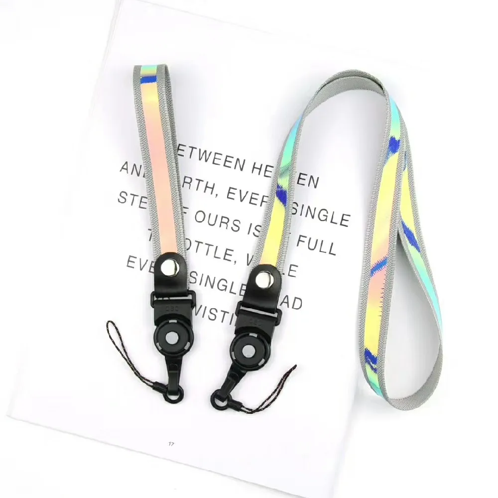 

2019 Summer Blue Ray Lanyards Strap Neck Wrist Straps Holder 2 in 1 Blue Radiation Phone Grip Holder Sport Gym ID Card Strap
