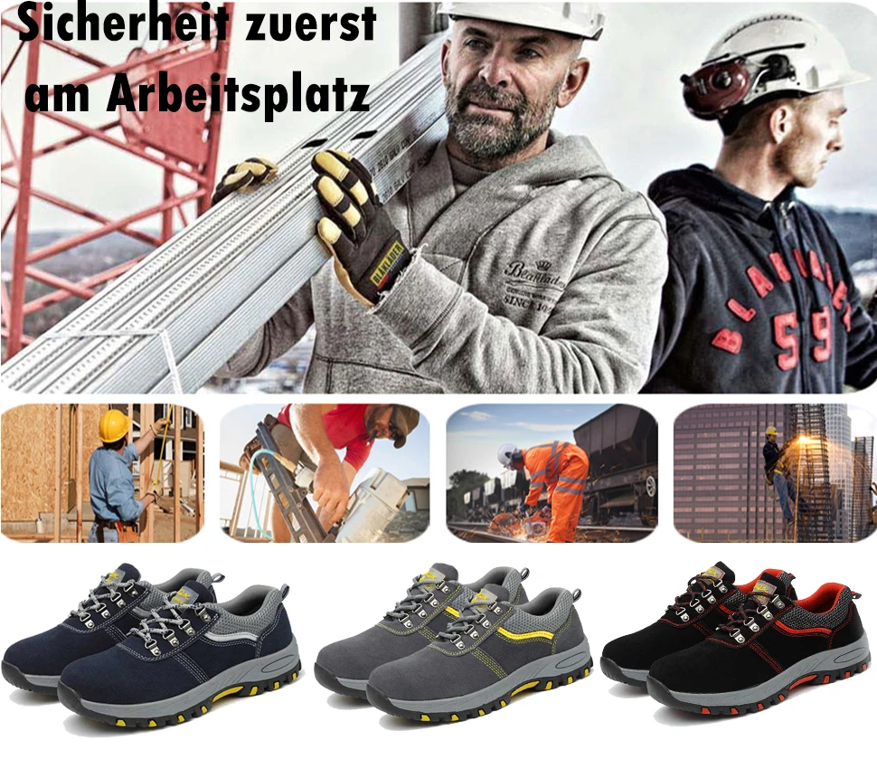 BAOLESEM/защитная обувь для мужчин; Рабочая обувь со стальным носком; строительные мужские рабочие ботинки; Новая защитная Рабочая обувь