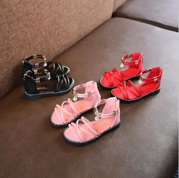 

Girls Summer Roman Sandals Children Princess Beads Shoes New Baby Little Kids Kids Gladiator Fashion Sandals