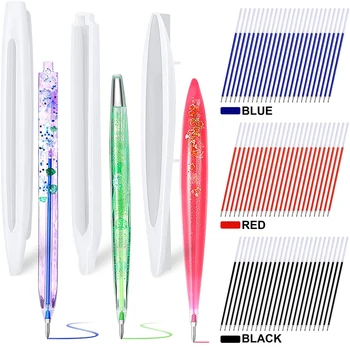 Kształt pióra formy żywiczne silikonowe formy do odlewania epoksydowego długopis silikonowe formy do majsterkowania długopisy z długopisem tanie i dobre opinie CN (pochodzenie) KLEJ SILICONE