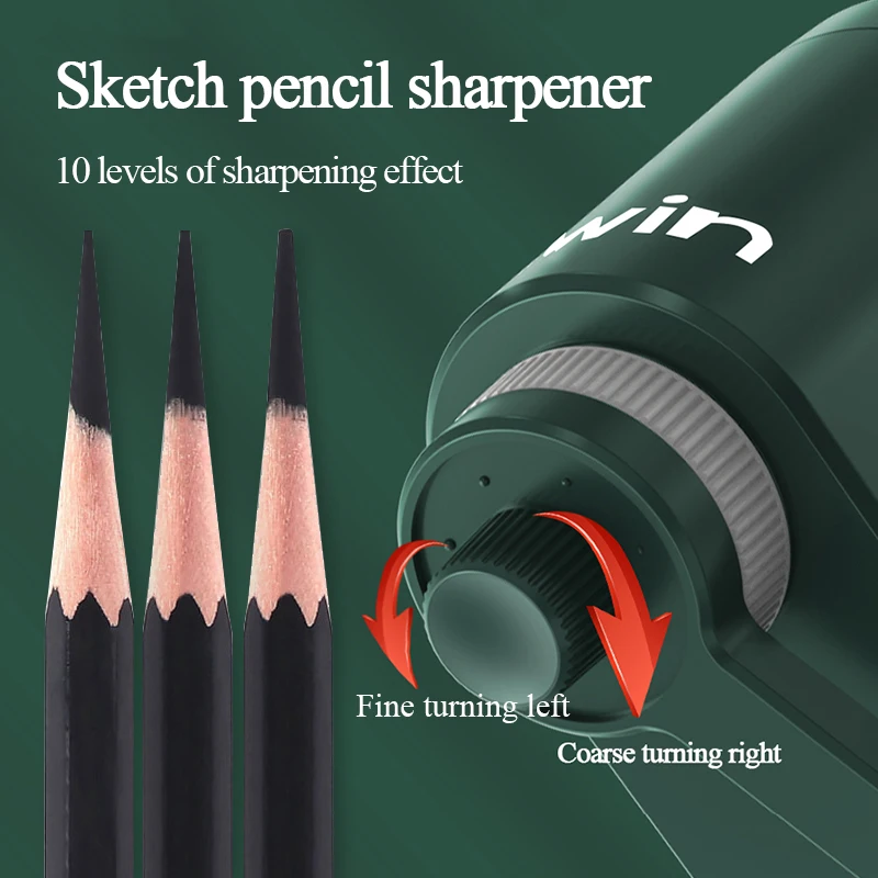 Tenwin 8029 Sketch Hand Crank/Rotary Pencil Sharpener Manual Pencil/Charcoal  Cutter School Mechanical Sharpener Knife Stationery