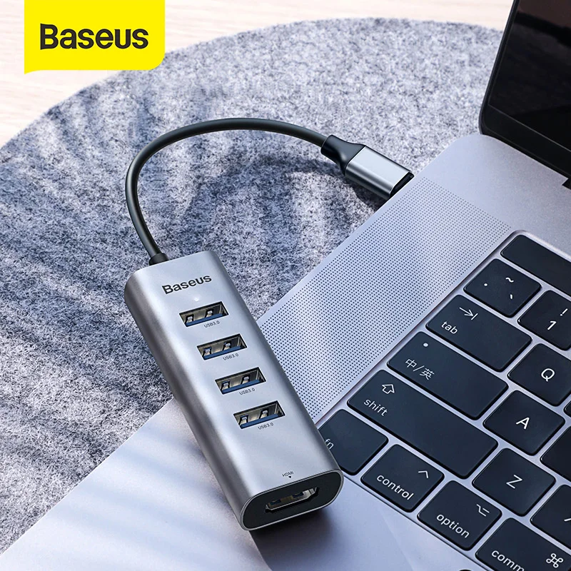 

Baseus Multi USB C HUB to 3.0 USB HDMI Adapter for MacBook Pro Accessories Type C HUB RJ45 Card Reader Ethernet USB Splitter