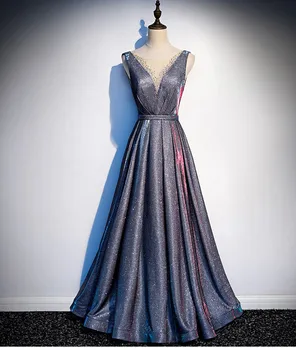 

Navy Evening dress 2021 new banquet elegant, thin, dignified, long, thin, annual meeting host star dress-mocini tailor