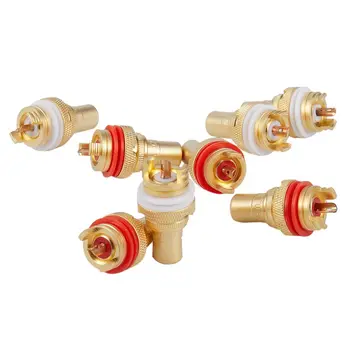 

FFYY-8 X CMC Gold plated RCA Phono CHASSIS SOCKETS Female Professional AMP HIFI RCA socket gold plated lotus female seat