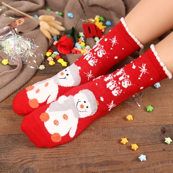 

2020 Autumn Winter Christmas Warm Stockings Girl Women Cute Cartoon Funny Print Socks Ball Party Costume Ladies Tube Socks