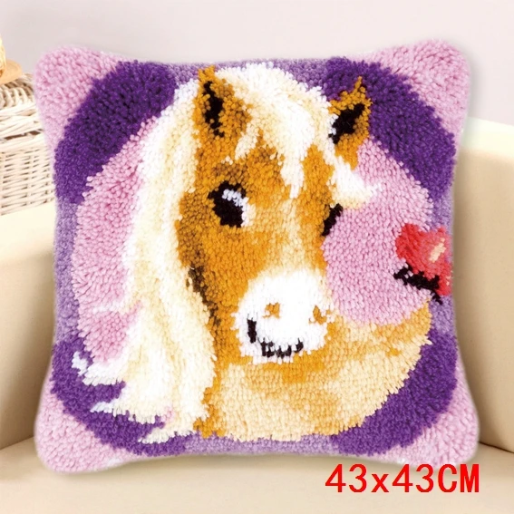 Cartoon Panda Unicorn Latch Hook Rug Kits Foamiran For Needlework Knitting Carpet Embroidery Pillow Set Cross Stitch Kits Smyrna