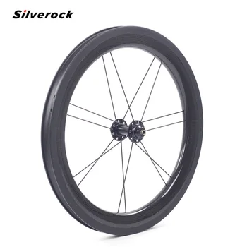 

SILVEROCK F+R Carbon Wheels 16" 1 3/8" 349 Rim Brake 38mm Clincher Inner Spoke For Brompton 3sixty Folding Bike Bicycle Wheelset