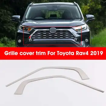 

Autoleader 2Pcs Chromed Car Front Grill Stainless Steel Grille Decorative Cover Trim Strips Auto Decals Fit For Toyota Rav4 2019
