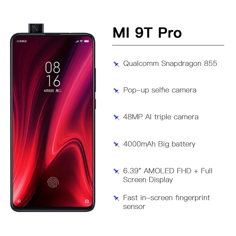  Global version Xiaomi Mi 9T Pro 128GB 6GB Snapdragon 855 Mi 9 T Pro Mobile phone 4000mAh 48MP Rear  - 4000096170520