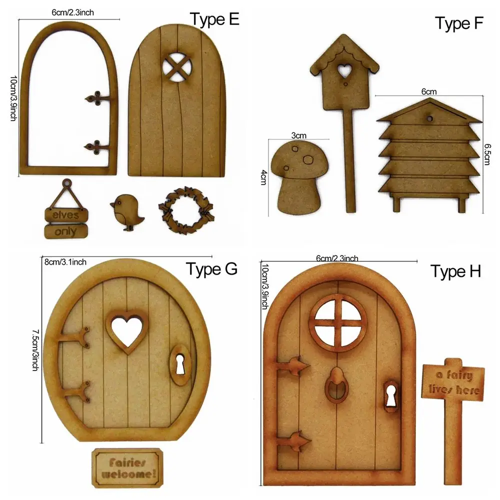 Miniature Fairy Garden Door Wooden Decoration